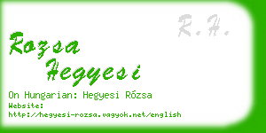 rozsa hegyesi business card